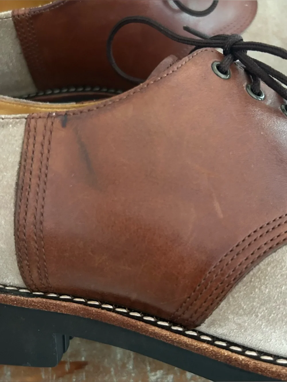 Polo Ralph Lauren Men’s 11.5 D Saddle Shoes Brown & Beige Suede Leather Oxford